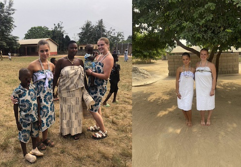 Ruby and I with some of our host family and wearing traditional cloth for the new
village chiefs inauguration